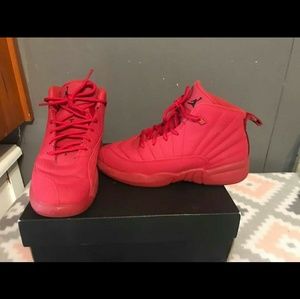 Jordan Red retro 12 sneaker basketball shoe